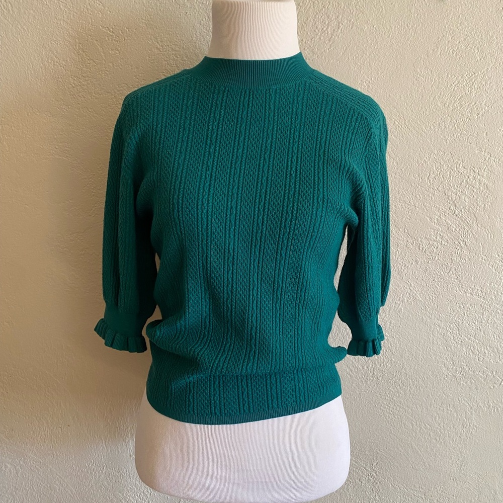 Sezane Green Adele Sweater